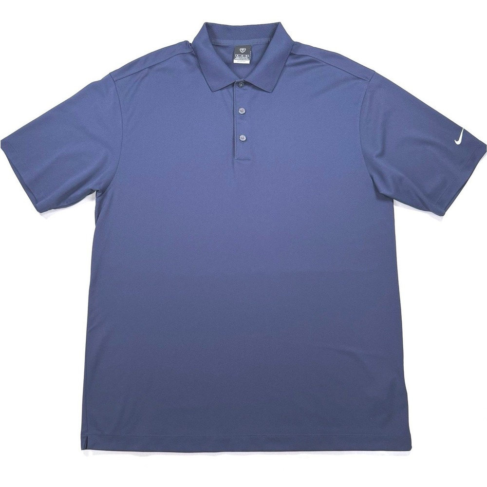 Nike Golf Dri-FIT UV Polo Shirt Men's XL Blue Short Sleeve Performance Golf